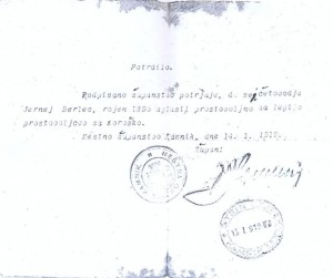 Jernej Berlec se je javil še k Maistrovim borcem