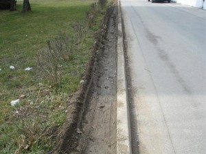 kolesnice tovornjaka na zelenici Zikove ulice 2